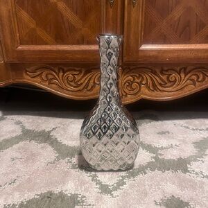 Silver Diamond Pattern Vase